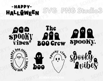 Halloween Schriftzüge im PNG SVG und studio3 Format | Plotterdatei Aufkleber | Boo