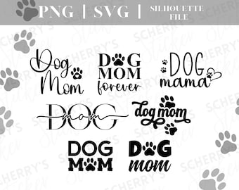 dog mom plotter file hundemama |  PNG SVG SILHOUETTE Cricut | Dog's paw | File Download