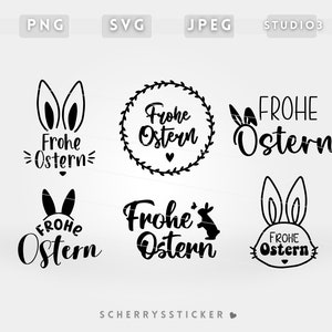 Oster Sprüche Plotterdatei |  PNG SVG SILHOUETTE Cricut | Frohe Ostern Schriftzug | Datei Download