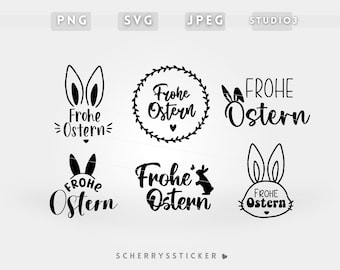 Oster Sprüche Plotterdatei |  PNG SVG SILHOUETTE Cricut | Frohe Ostern Schriftzug | Datei Download