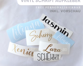 Vinylsticker personalisiert, für Namen und Beschriftungen aller Art