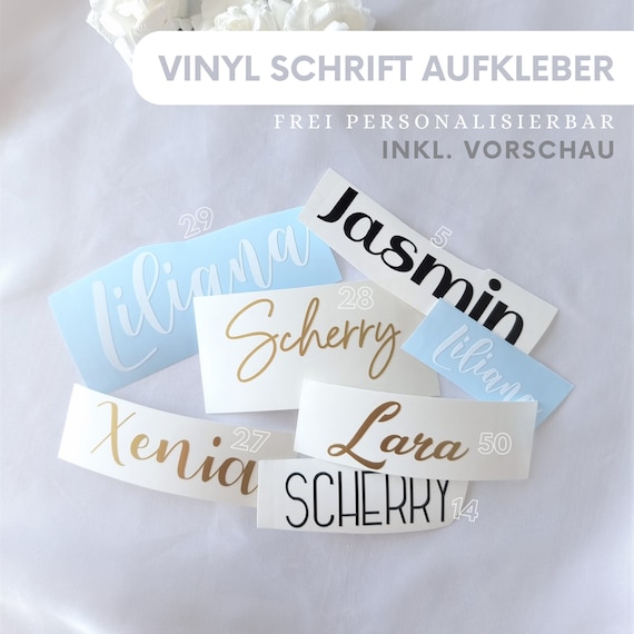 Vinylsticker personalisiert, für Namen und Beschriftungen aller Art -  .de