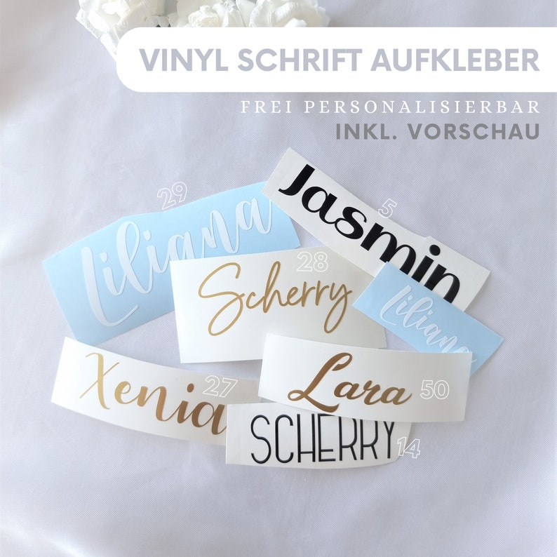 Vinylsticker personalisiert, für Namen und Beschriftungen aller Art Bild 1