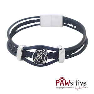 Bracelet with horseshoe bracelet paw dog cat horse stainless steel leather
