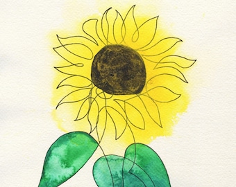 Sunflower line drawing