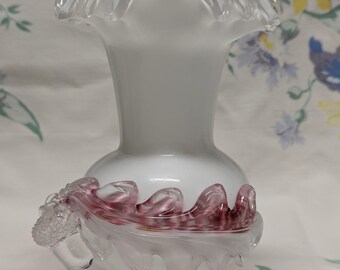 Thomas Webb & Sons English Art Milk Glass Vase