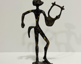 Vintage Mid Century Modern Greek Lyre Player Sculpture