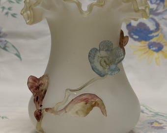 Stevens & Williams Art Glass Ruffled Vase