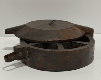 Vintage Primitive Wooden Masala Dabba Spice Box