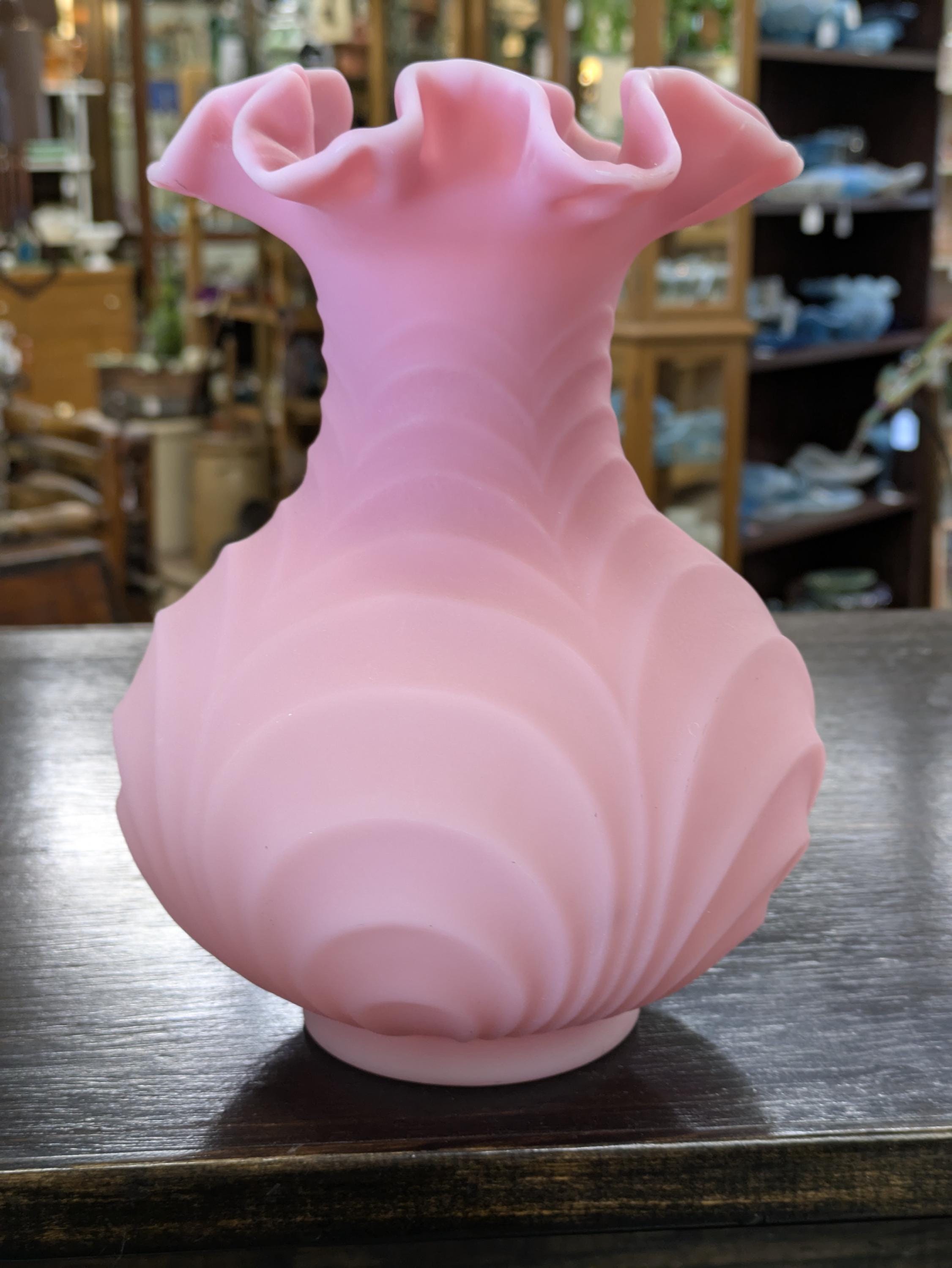 Fenton Pink Vase - Etsy