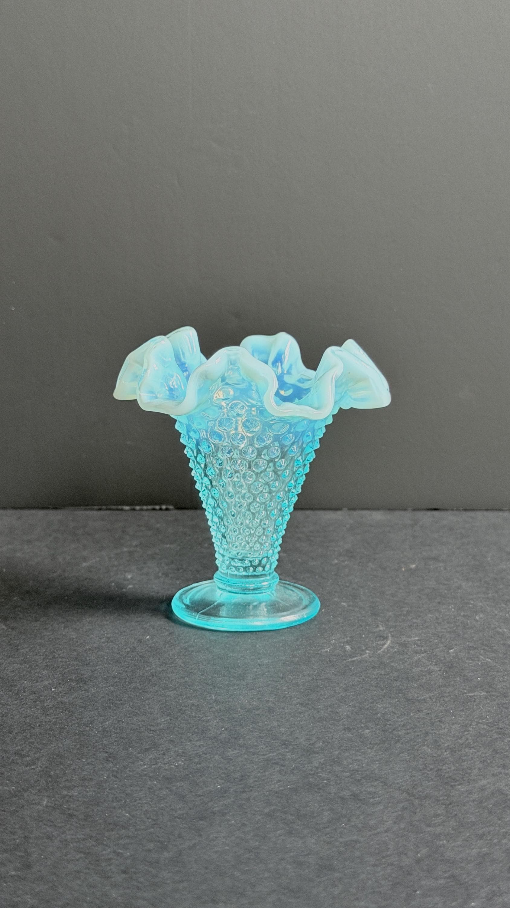 Fenton Small Blue Hobnail Vase - Etsy