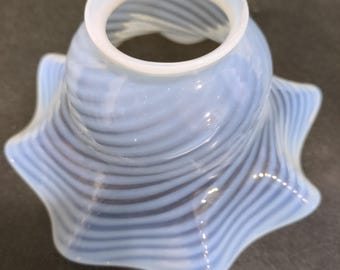 Vintage Lamp Shade - White Opalescent Swirl
