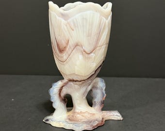 Antique Northwood Mosaic Purple Slag Opalescent Glass Vase | Bead & Bark Twig Vase c1900