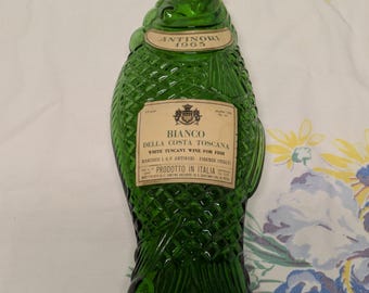 Antinori Bianco Glass Fish Wine Bottle - 1965