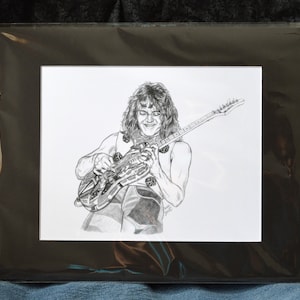 8x10 matted Eddie Van Halen portrait print
