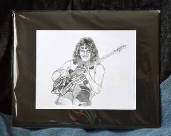 8x10 matted Eddie Van Halen portrait print