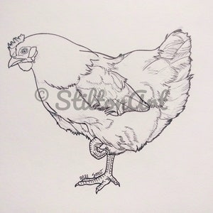 Yolanda the Buff Orpington Hen - Coloriage numérique téléchargeable