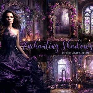 18 Digital Backdrops, Enchanting Shadow, Maternity Backdrop Overlays, Photography Digital Background Overlays, Photoshop Textures Overlay