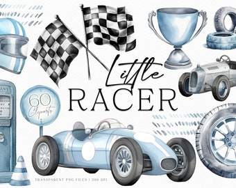 Vintage Racing Watercolor Cars, Vintage Cute Cars Watercolor, Racecar cliparts, Digital PNG Files, Watercolor Cars, Instant download