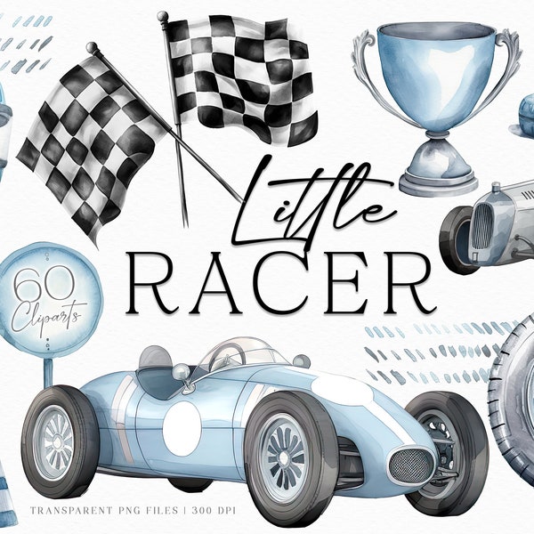 Vintage Racing Watercolor Cars, Vintage Cute Cars Watercolor, Racecar cliparts, Digital PNG Files, Watercolor Cars, Instant download