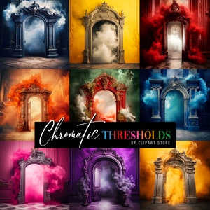 Moldura da porta dos sonhos, cenário digital de fumaça, cenário de maternidade, sobreposição de fundo digital, composição de textura do photoshop