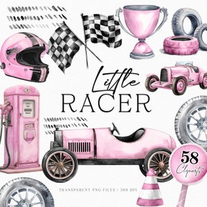 Vintage Racing Aquarell Autos, Vintage süße Autos Aquarell, Rennauto Cliparts, digitale PNG-Dateien, Aquarell Autos, sofortiger Download