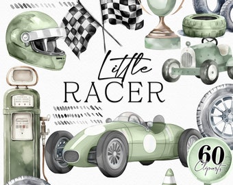 Vintage Racing Watercolor Cars Vintage Cute Cars Watercolor Racecar cliparts, Digital PNG Files Watercolor Cars Instant download