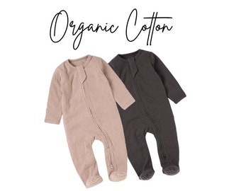 ITFABS Cute Baby Boys Girls Pajamas Set Organic Cotton Solid Pjs Sleepwear Toddler Baby Long Sleeve Sleeper Home Wear