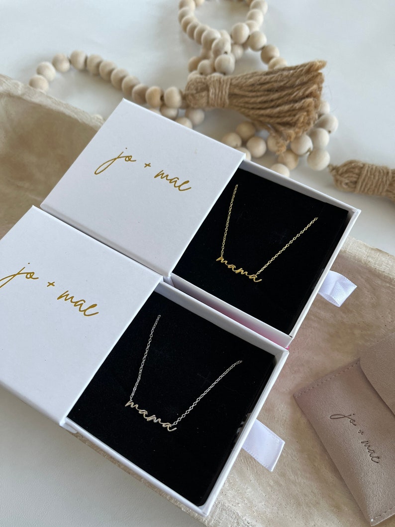 Mama Necklace in Gold and Sterling Silver Mom Necklace Gift for Mom Mothers Day Gift Mom Necklace image 6