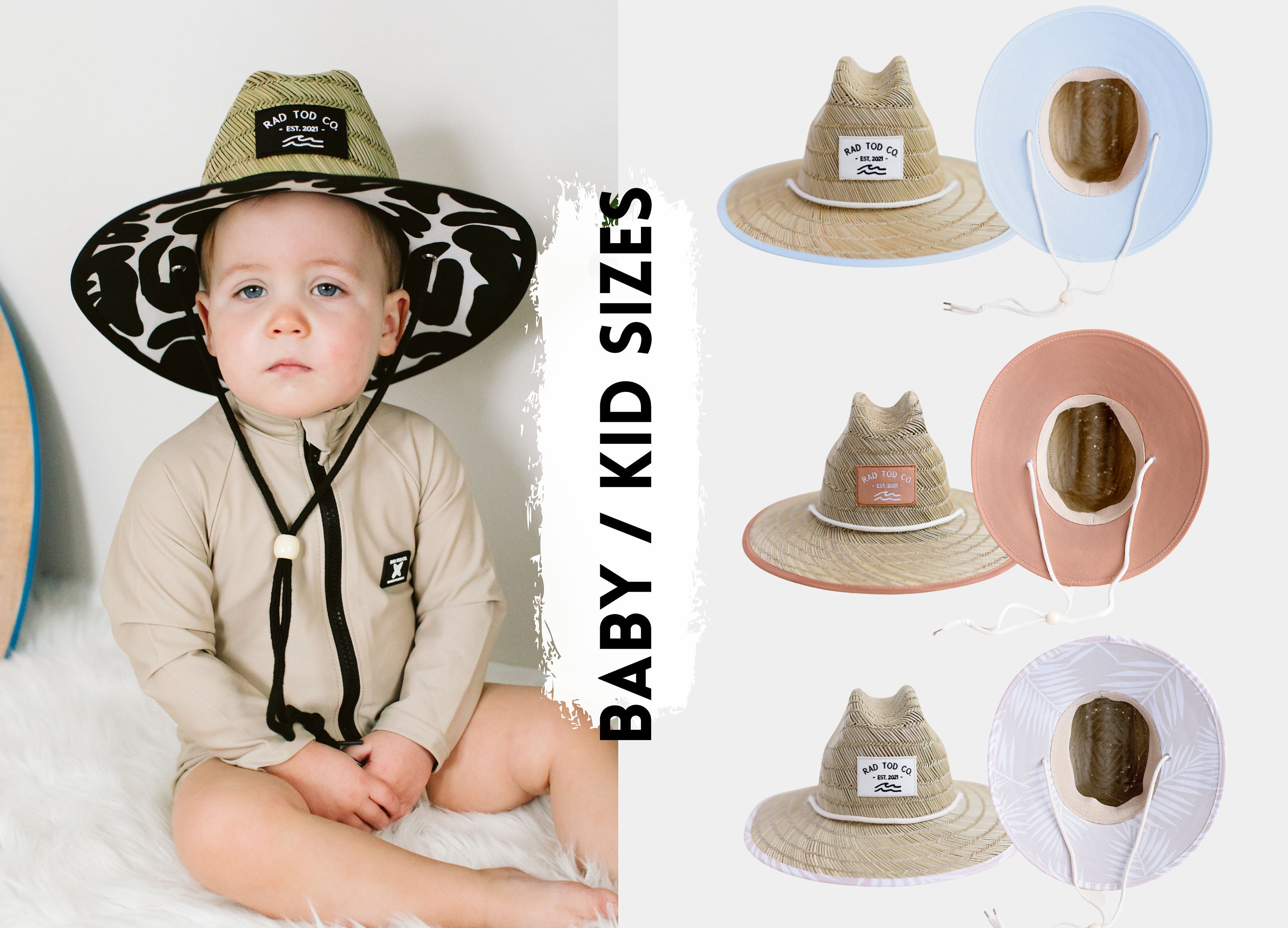 LLmoway Sombrero de paja de verano para niños, para bebés, niños pequeños,  sombrero de sol Fedora Beach