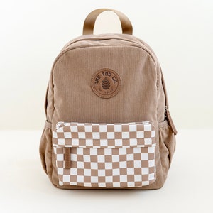 Toddler Backpack - Checkered Backpack - Kids Backpack - Airtag Pocket