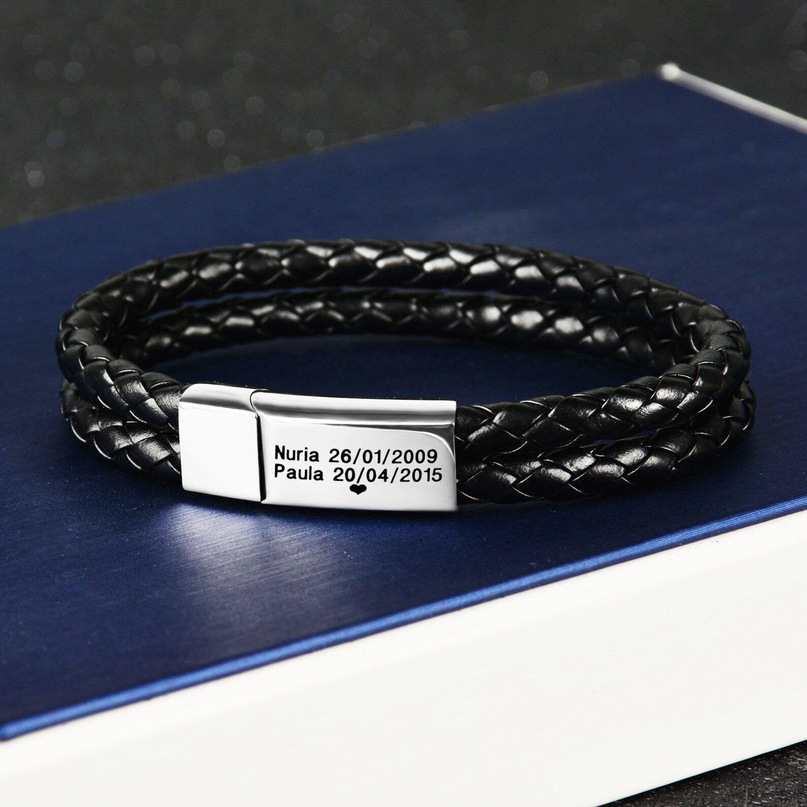 Name Bracelet for Men Man Name Bracelet Leather Name Etsy