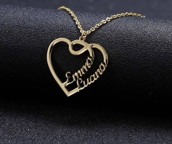 Personalized Couple Necklace Couple Heart Necklace Husband Etsy Ireland