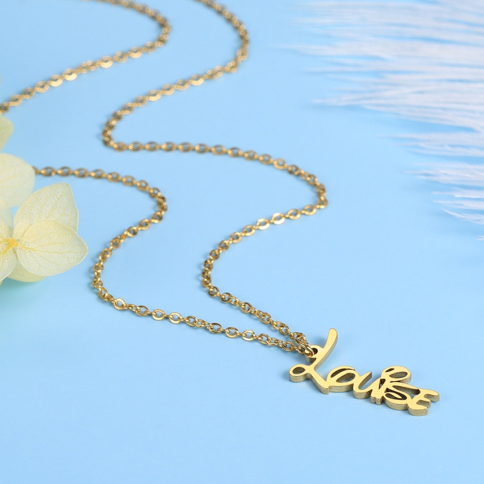 Cute Font Name Necklace Personalized Simple Name Necklace Etsy