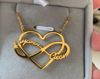 Couple Name Necklace - Etsy