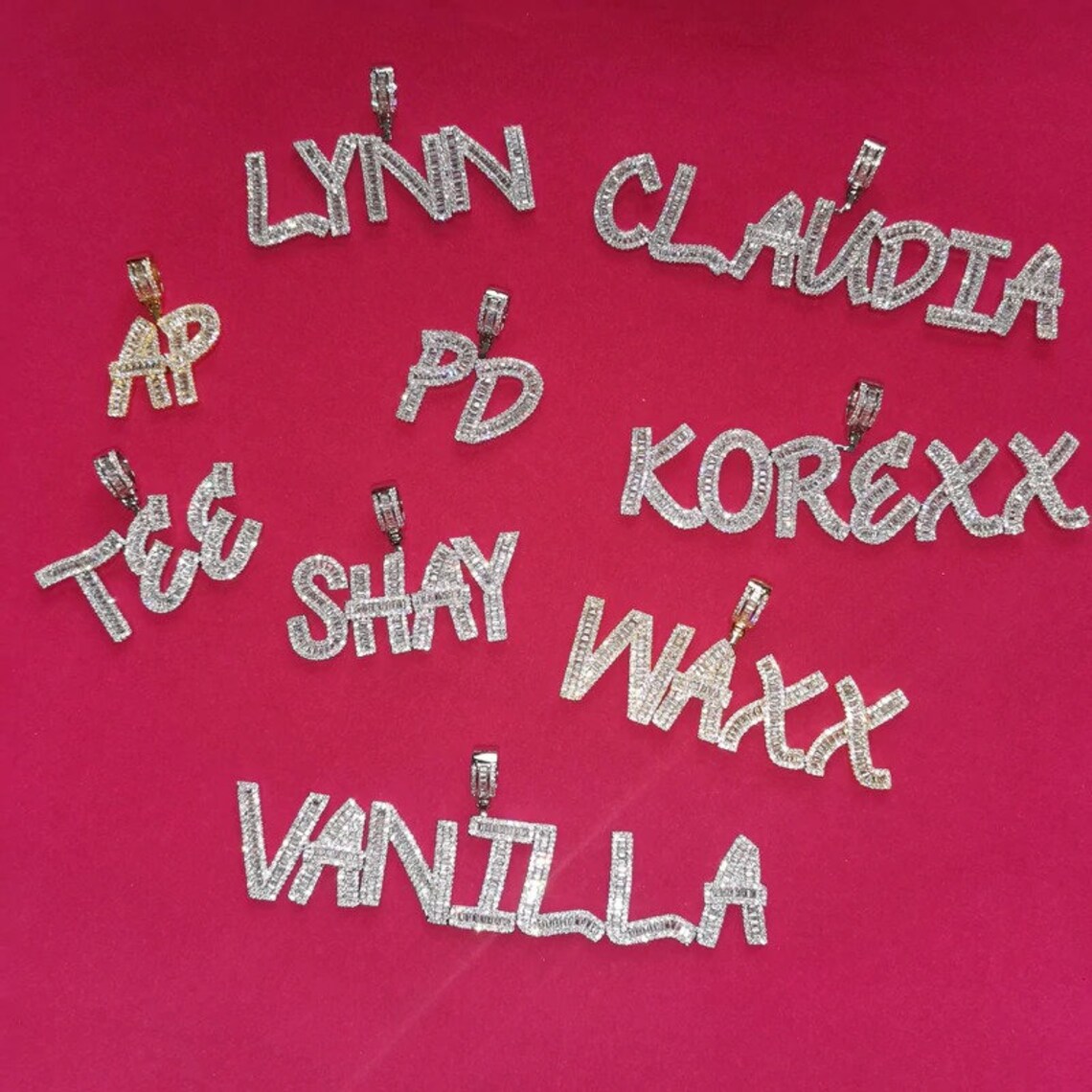 CRYSTAL NAME NECKLACE Bling Bling Name Necklace Swarowksi Etsy