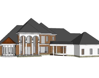 Custom House Design Model, Architect-eady SketchUp, BIM-Lite Asset (Instant Download)