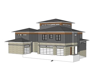 Custom House Design Model, Architect-eady SketchUp, BIM-Lite Asset (Instant Download)