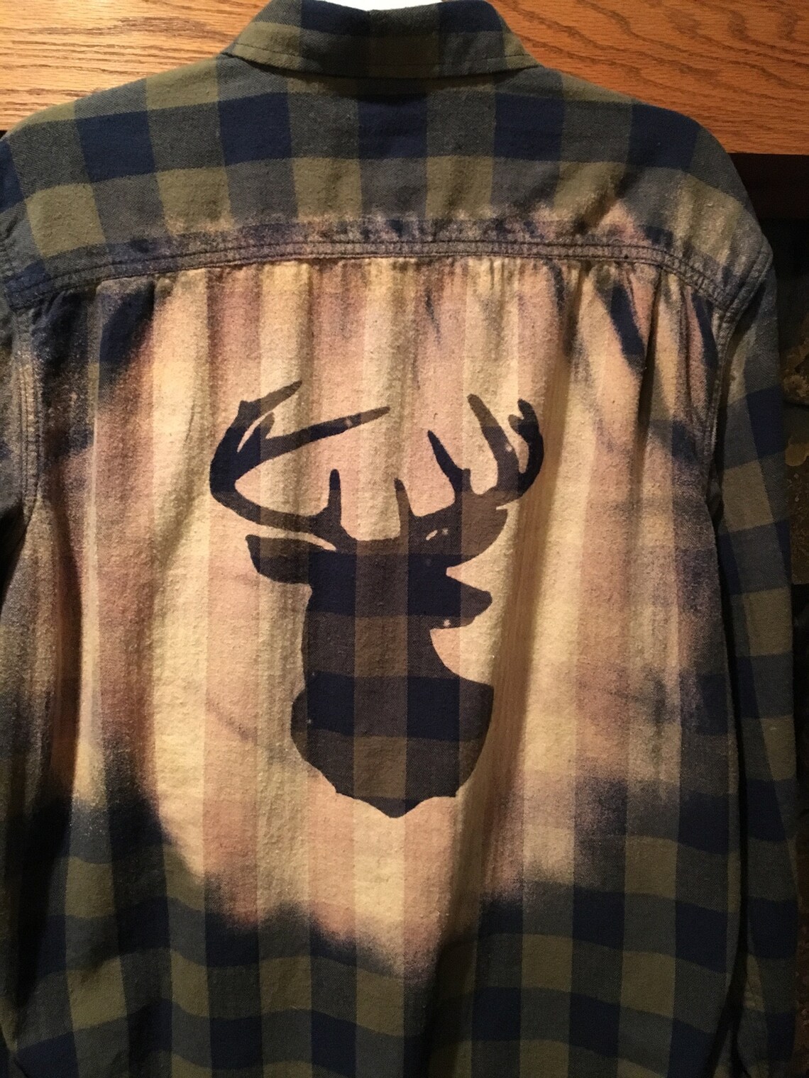 Custom Bleached Flannel Shirt Buck Etsy
