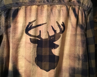 Custom Bleached Flannel Shirt - Buck