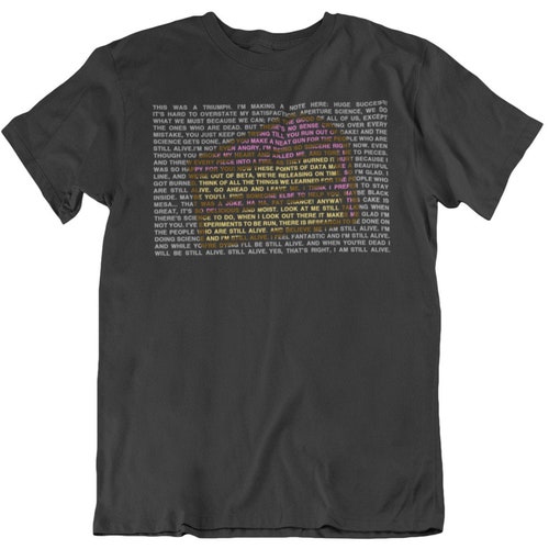 Portal Still Alive Lyrics Tshirt Etsy Uk