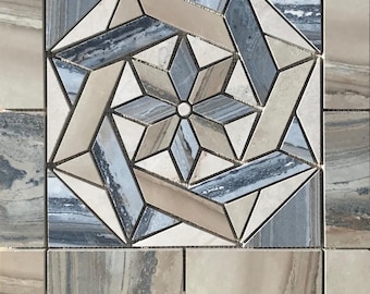 15" x 15" Tile Medallion - Happy Floors Exotic Stone (POLISHED)