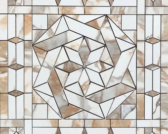 36" x 36" Tile Medallion - Happy Floors Crash tile series