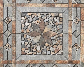 36" x 36" Tile Medallion Mosaic Mural - Home Depot Slate look tile series