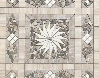 44 5/8" x 44 5/8" Tile Medallion Deco - Daltile Articulo and Porada tile series