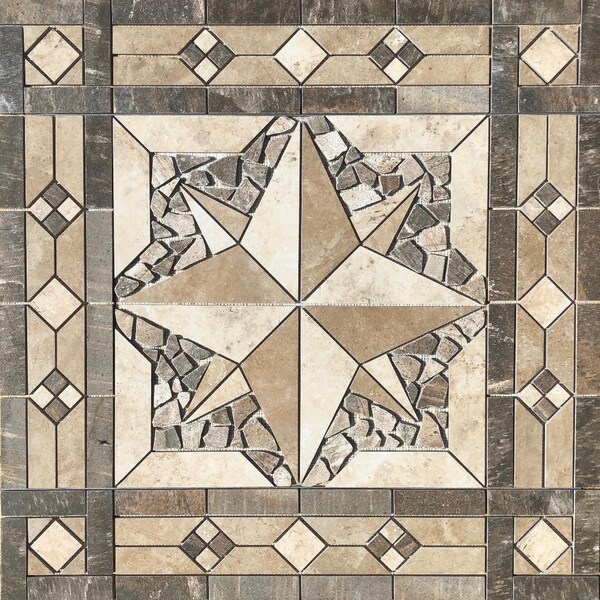 36" x 36" Tile Medallion Deco - Daltile Affinity & Porada tile series