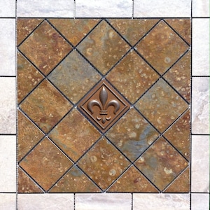 21&quot; X 21&quot; Tile & Slate Medallion - accent piece