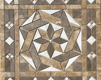 36" x 36" Tile Medallion Deco - Daltile Esta Villa & Affinity tile series
