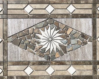 Three 32" x 20 3/4" Tile Medallion Mosaic - Daltile Affinity & Articulo tile series