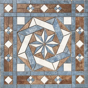 36" x 36" Tile Medallion Deco Mosaic Accent - Happy Floors French Quarter series